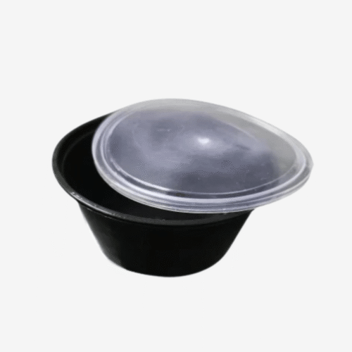 Round Container 25 ml, Black with Lid (Pack of 100)