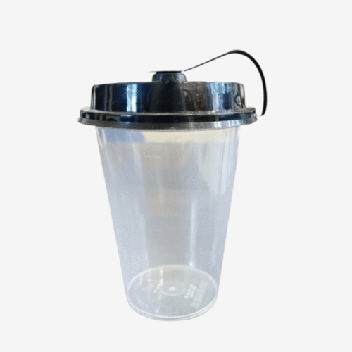 Sipper Glass with Black Lid, 350 ml (Pack of 100)
