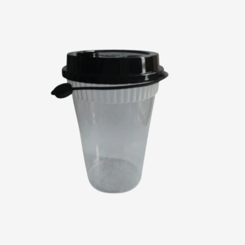 Sipper Glass with Black Lid, 500 ml (Pack of 100)